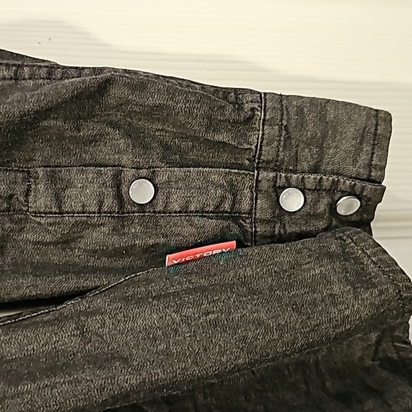 Black chambray and lace snap button victory shirt - Picture 7 of 8